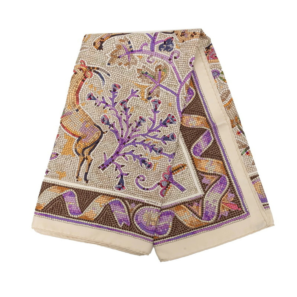 HERMES White Silk Scarf - Picture 2 of 7